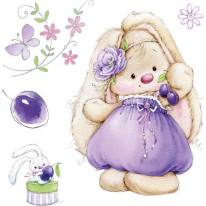 Stemple akrylowe ScrapBerry's 10.5cm, Bunny and Plums